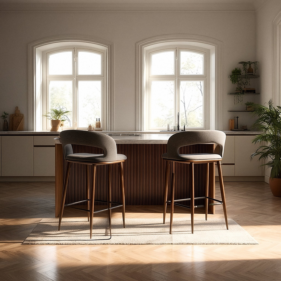 Sgabello 'Vestby' - Grigio/marrone