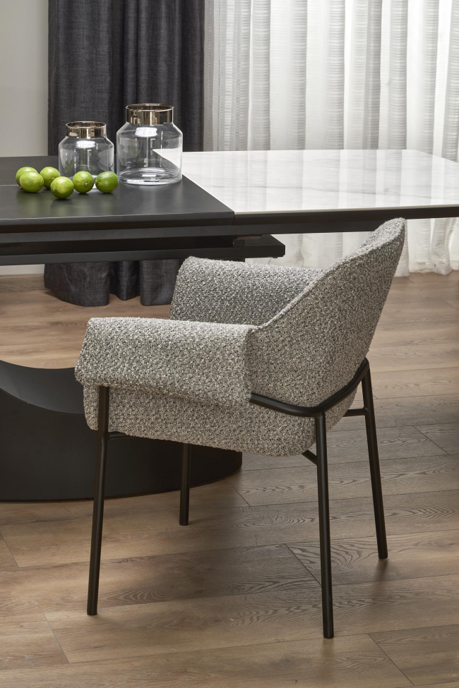 Tavolo da pranzo 'Osman' 160-220cm - Bianco/nero