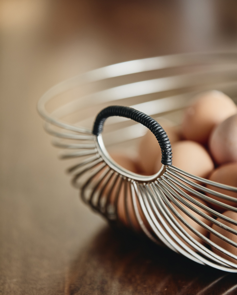 Cesto per frutta 'Jaipur' - Argento/Nero