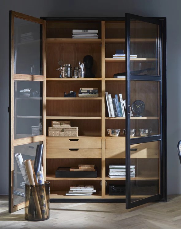 Vetrina 'Viva' - Naturale/Nero