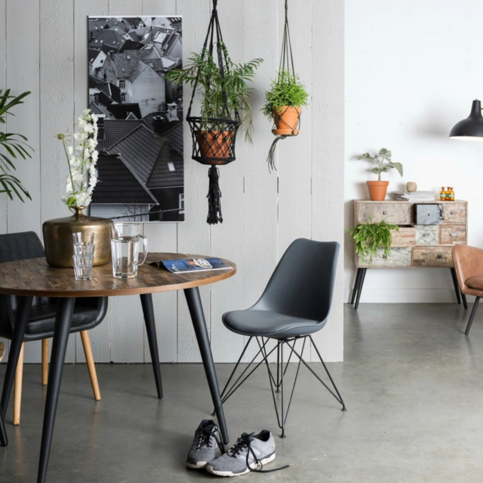 Tavolo da pranzo 'Mo' Rotondo 110cm - Teak/Acciaio