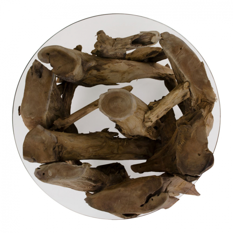 Tavolino 'Grand Canyon' - Naturale/Vetro