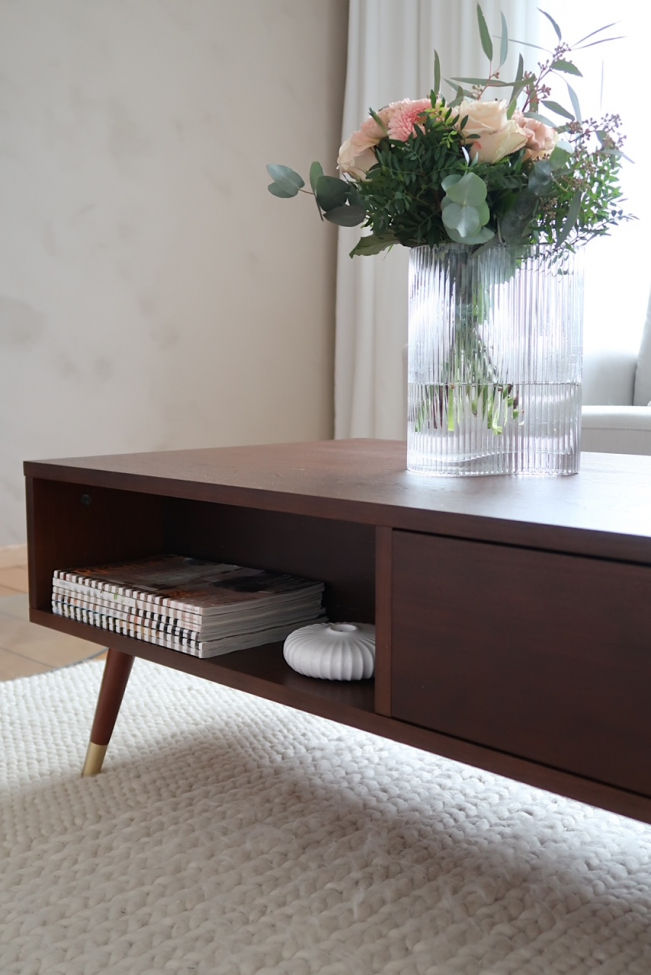 Tavolino 'Prime' - Noce/Ottone