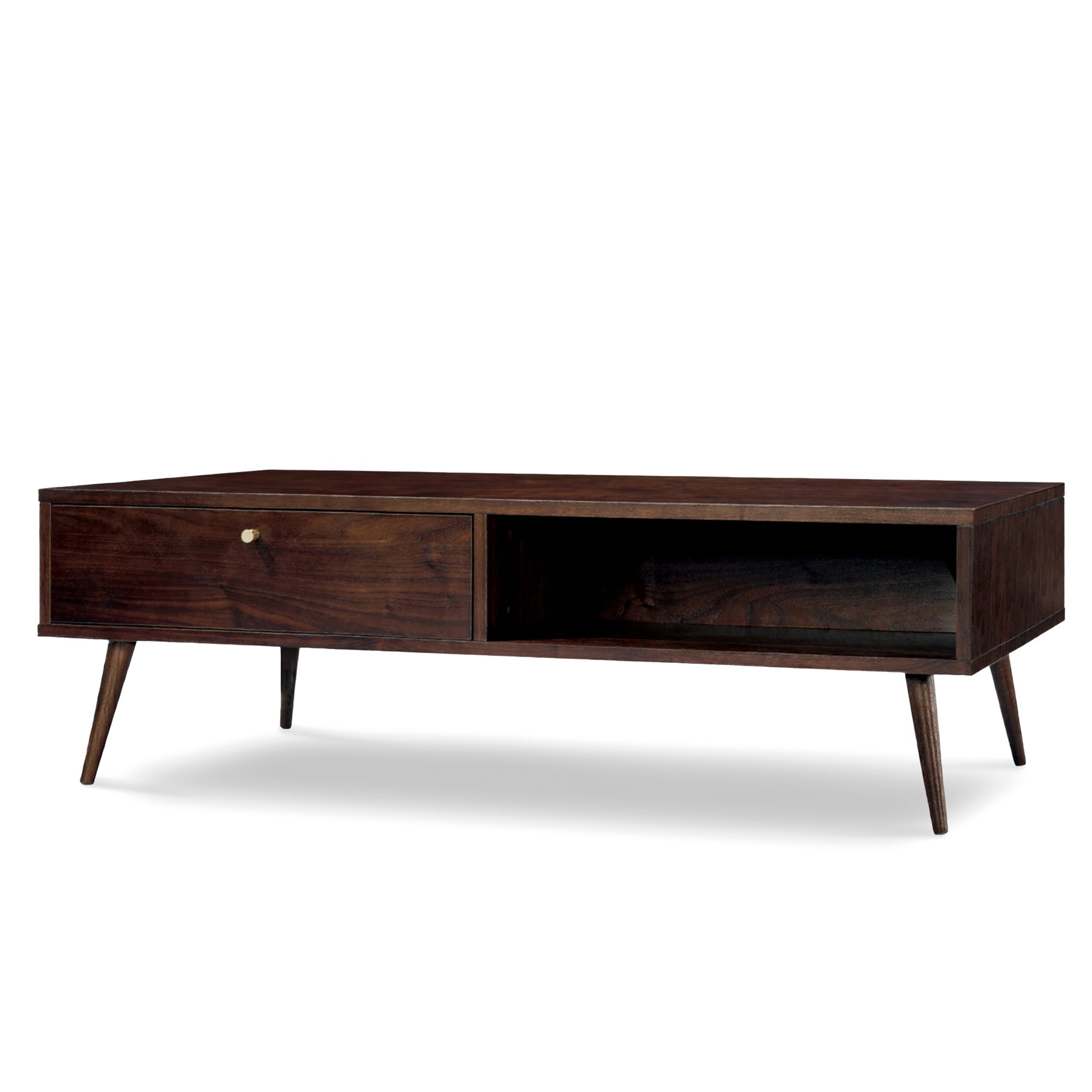 Tavolino 'Prime' - Noce/Ottone