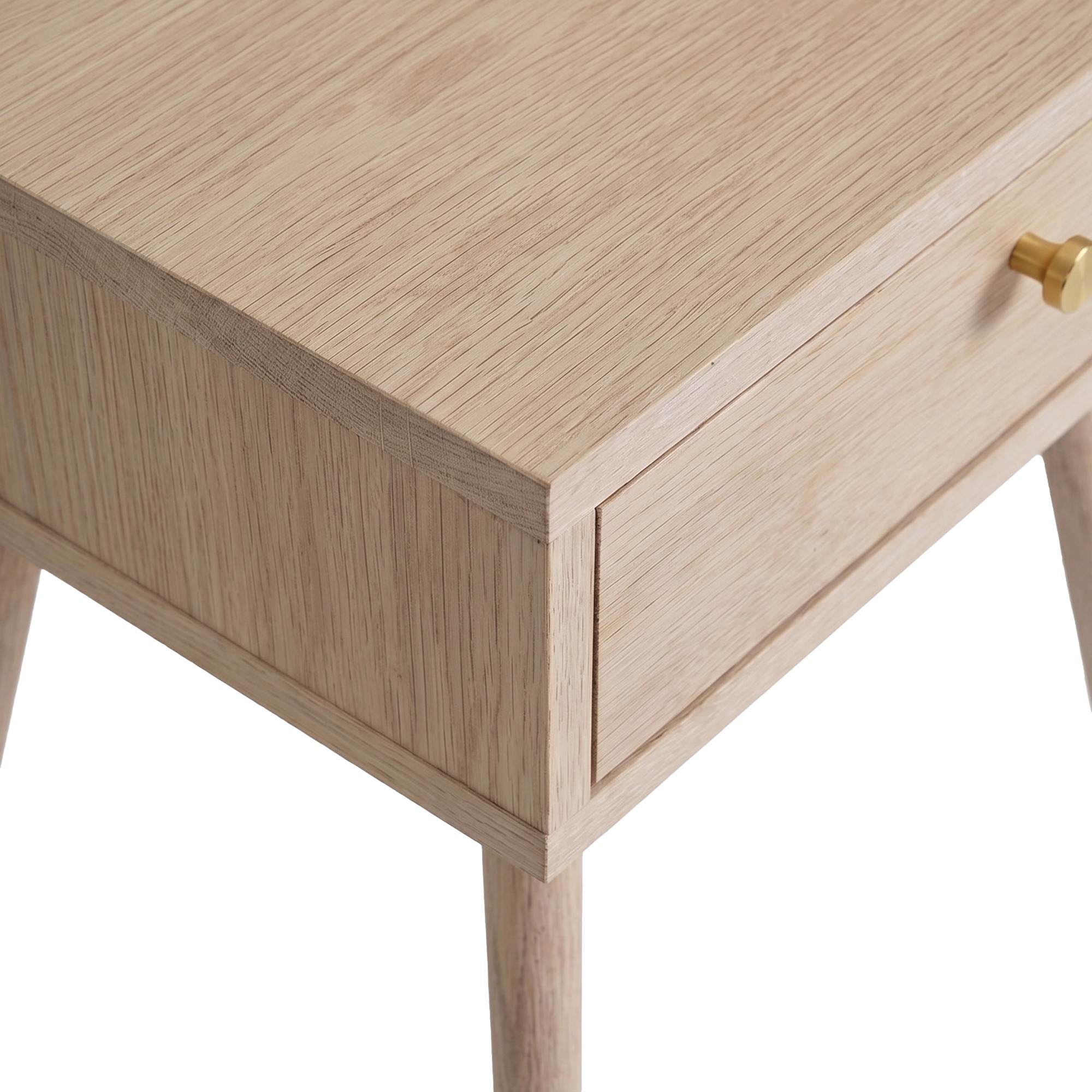 Comodino 'Prime' - Rovere bianco/Ottone