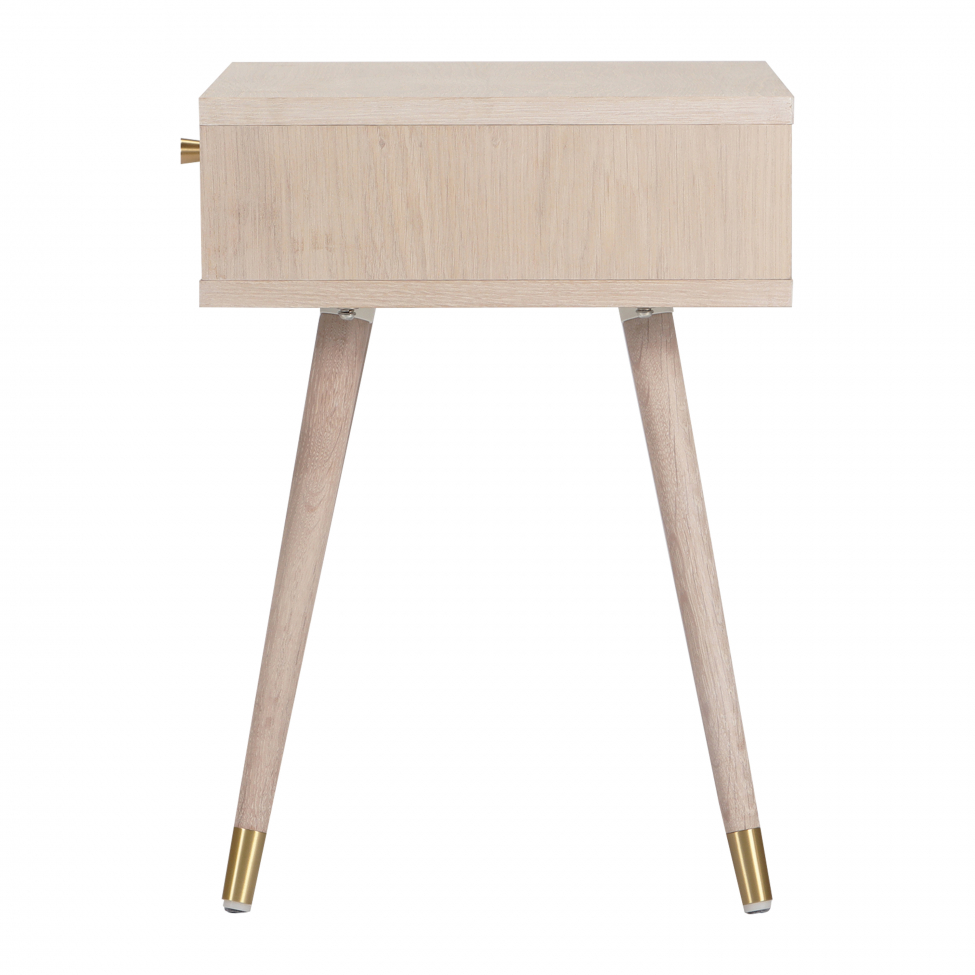 Comodino 'Prime' - Rovere bianco/Ottone