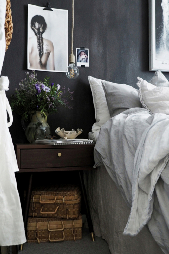 Comodino 'Prime' - Noce/Ottone