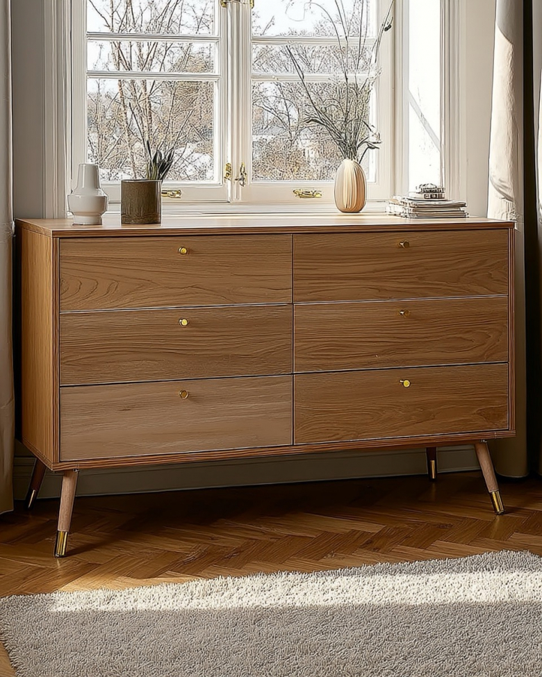 Cassettiera 'Prime' 6 cassetti - Rovere