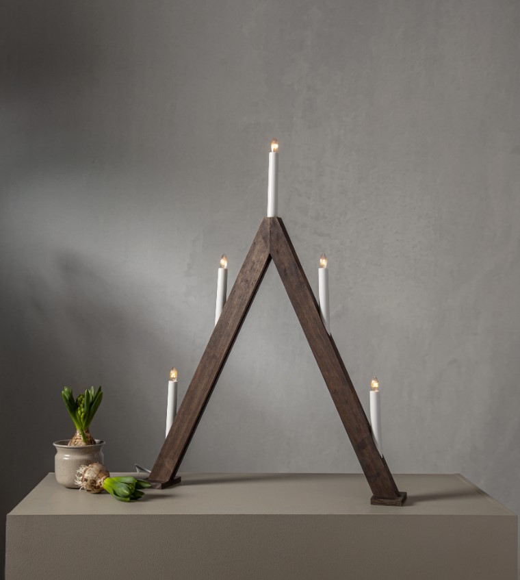 Candelabro dell'Avvento 'Albo' - Noce