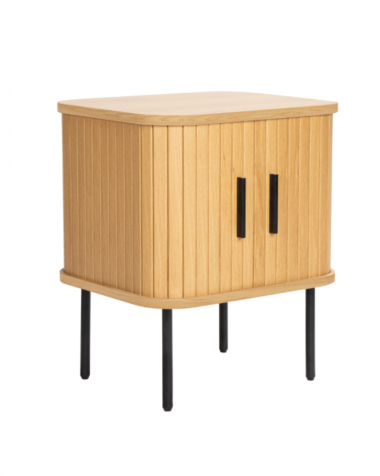 Comodino 'Holmvik' - Naturale/Nero