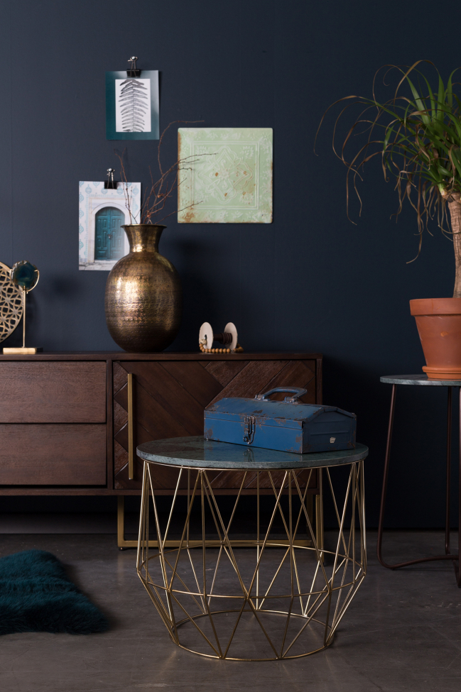 Tavolino 'Boss' - Verde/Ottone