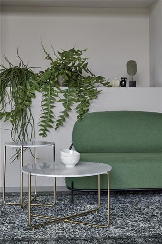 Tavolino 'Timpa' Rotondo 70cm - Marmo/Oro