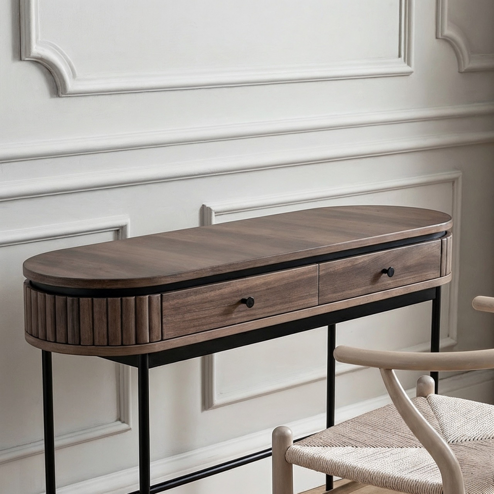 Scrivania 'Kärra' - Noce/Nero