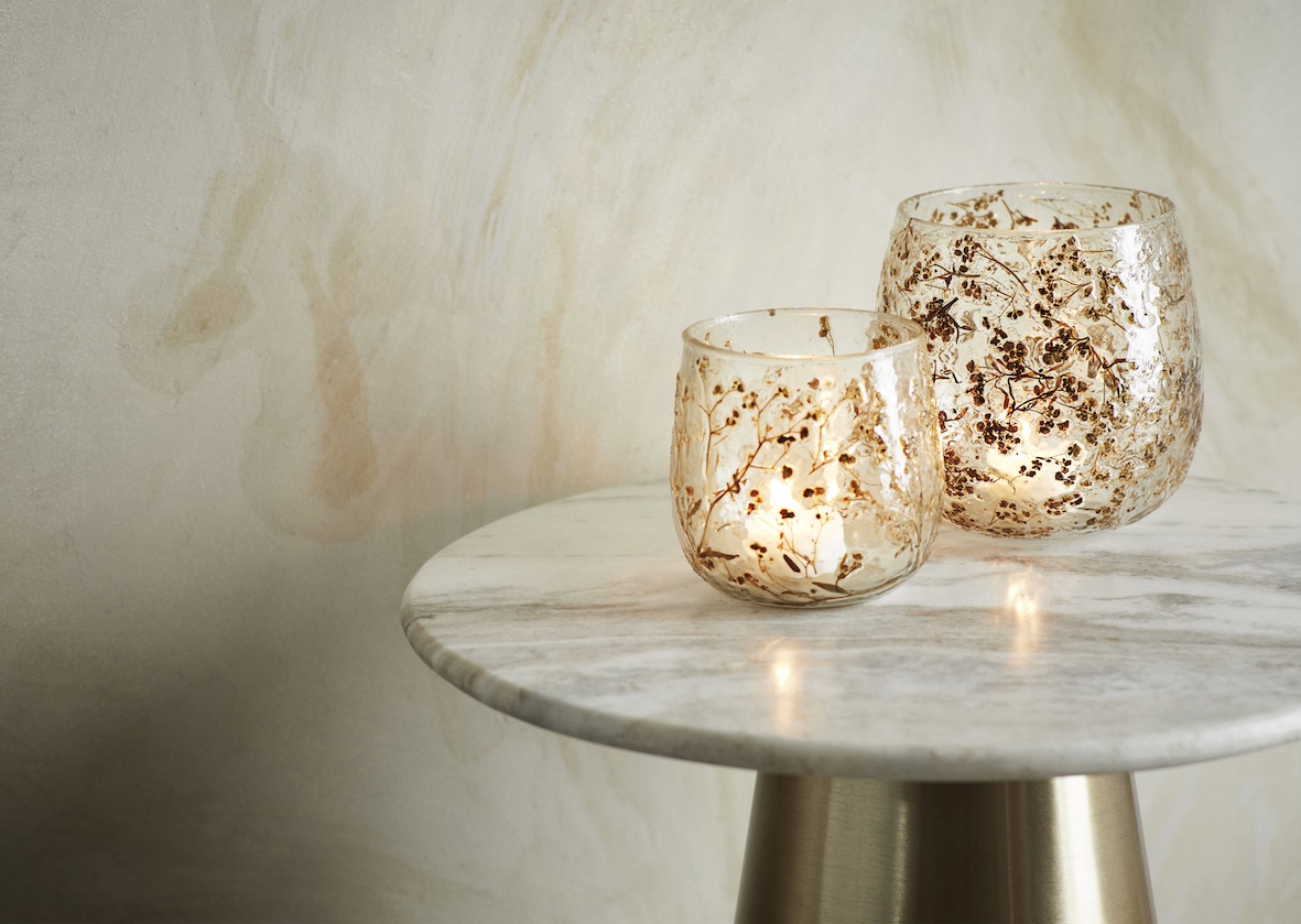 Tavolino 'Iron' Rotondo 40cm - Ottone/marmo