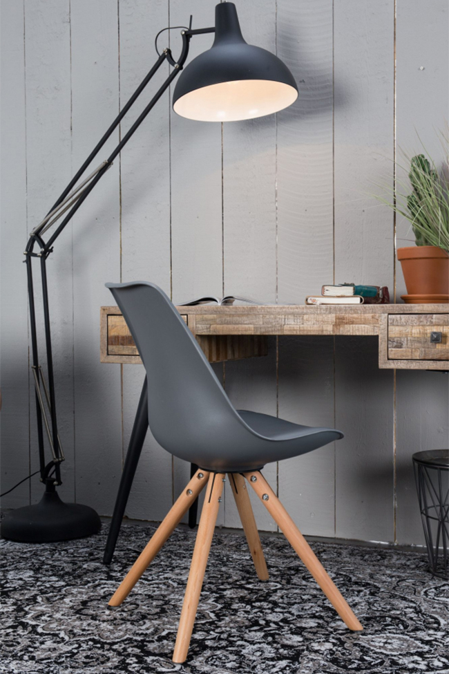 Scrivania/Tavolo laterale 'Leo' - Teak/Acciaio