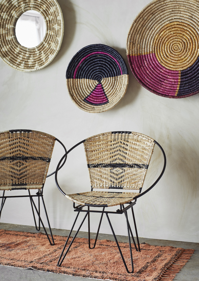 Poltrona 'Iron' - Nero/naturale