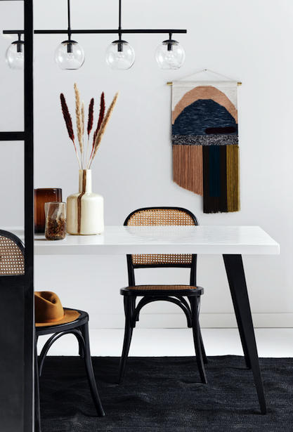 Sedia 'Wicky' - Nero/Naturale