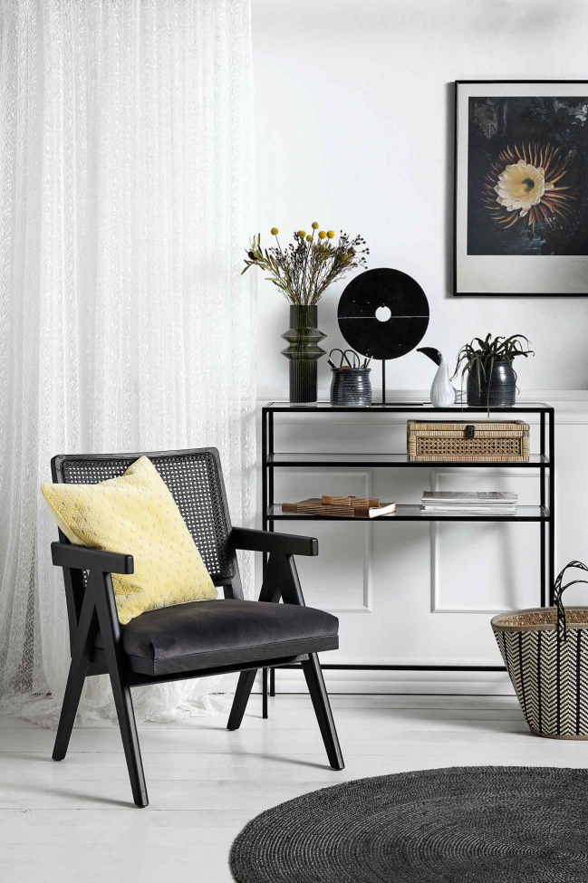 Poltrona 'Wickerwork' - Rattan/Nero