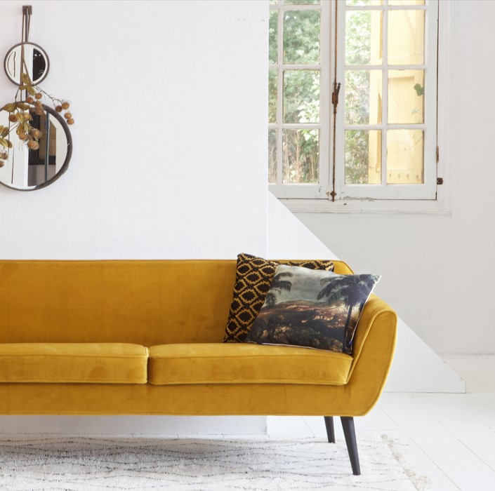 Divano 'Rocco' - Ocra/Velluto