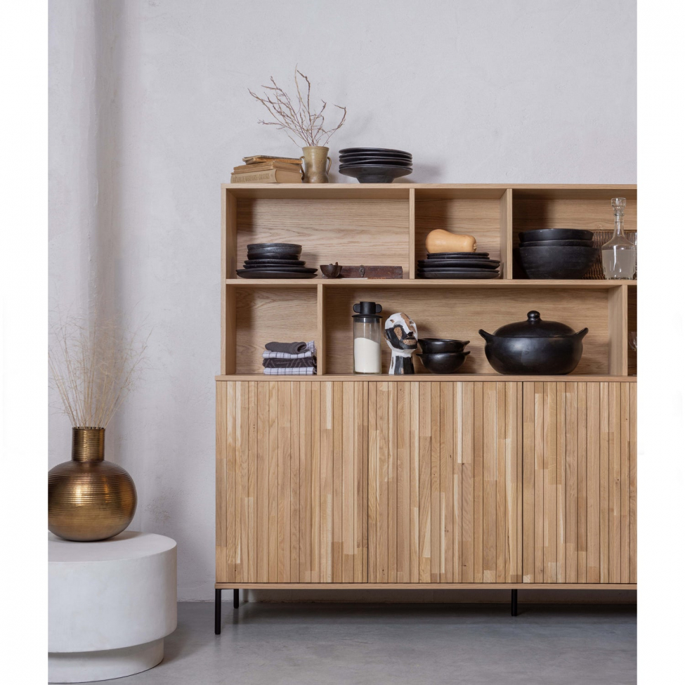 Sideboard 'New Gravure' 200 cm - Rovere/Nero