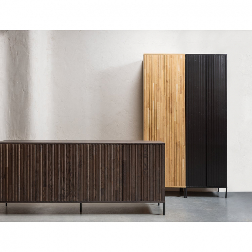 Sideboard 'New Gravure' 200 cm - Marrone scuro/Nero