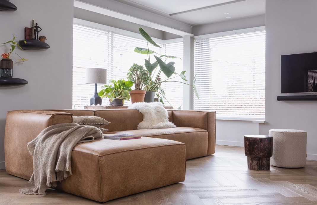 Divano ad angolo 'Bean' - Cognac