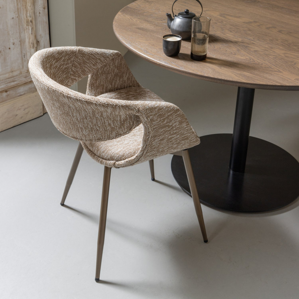 Sedia da pranzo 'Yossi' - Beige/Rame