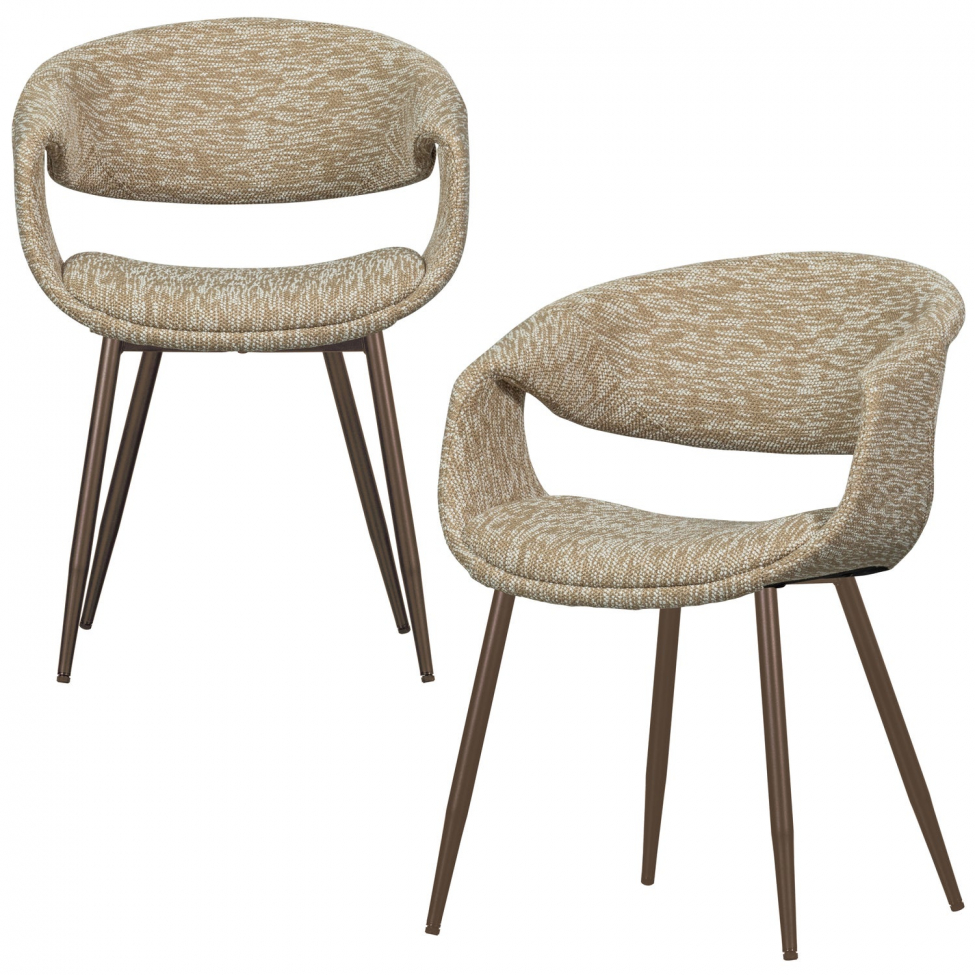 Sedia da pranzo 'Yossi' - Beige/Rame