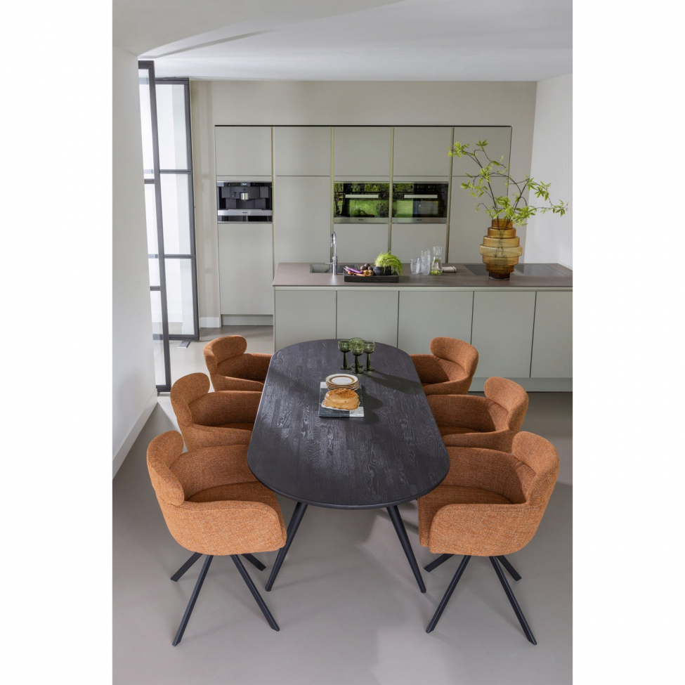 Tavolo da pranzo 'Tablo' 220x90 cm ovale - Marrone scuro