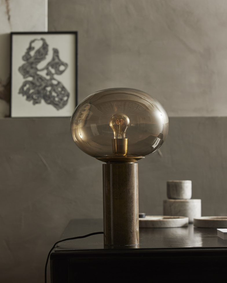 Lampada da tavolo 'Bes' - Fumè/Ottone