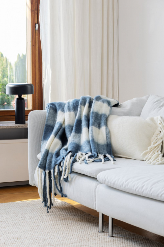 Coperta 'Phoebe' 130x170cm - Blu