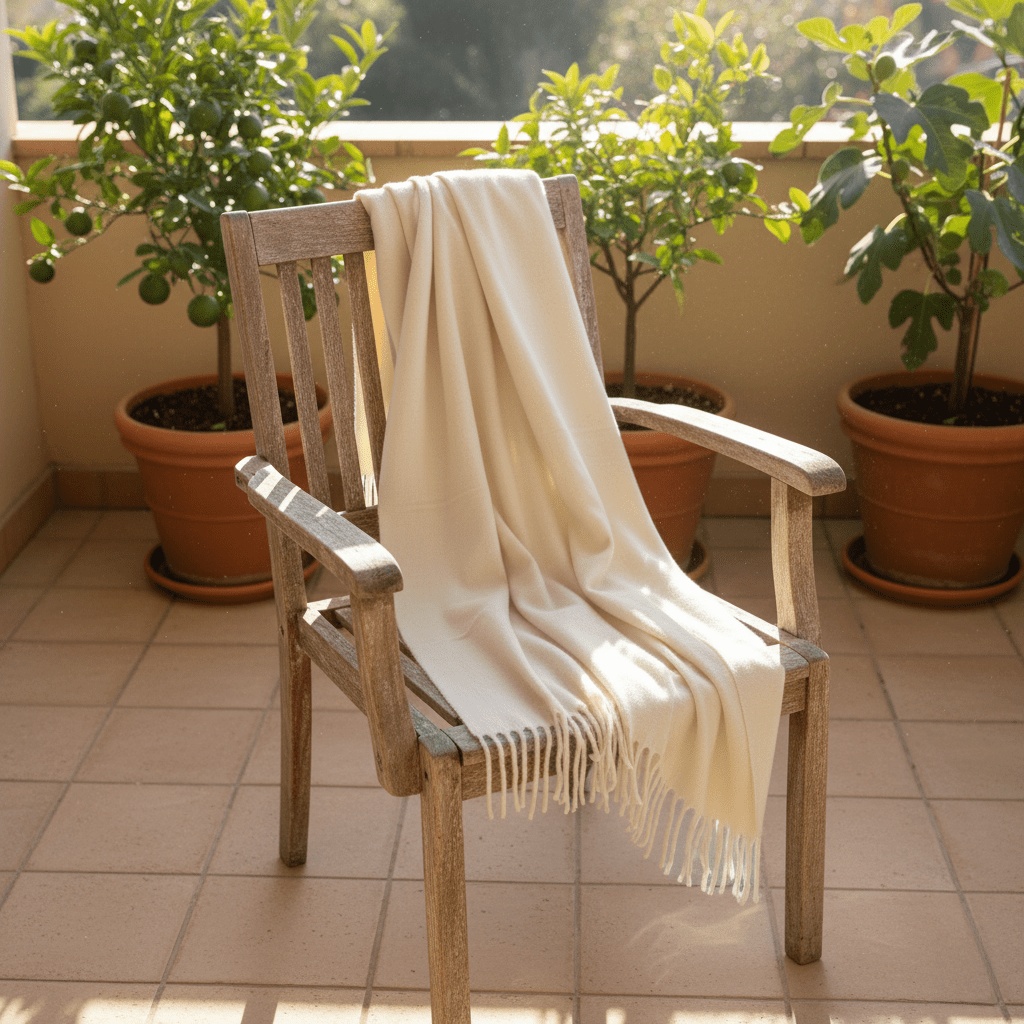 Plaid 'Samantha' 130x170cm - Bianco