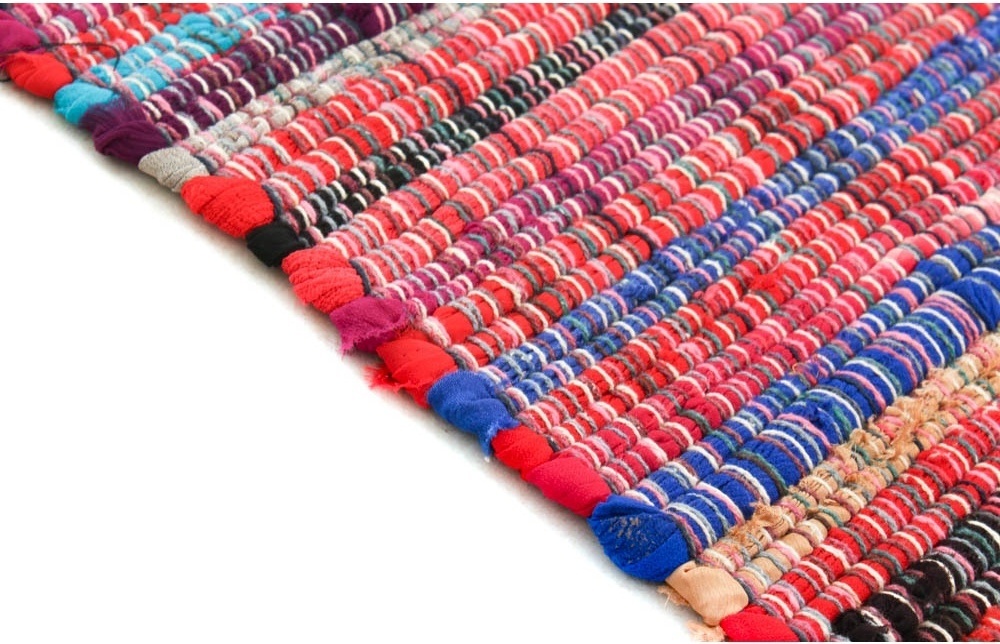 Tappeto in stracci 'Home' – Multicolore