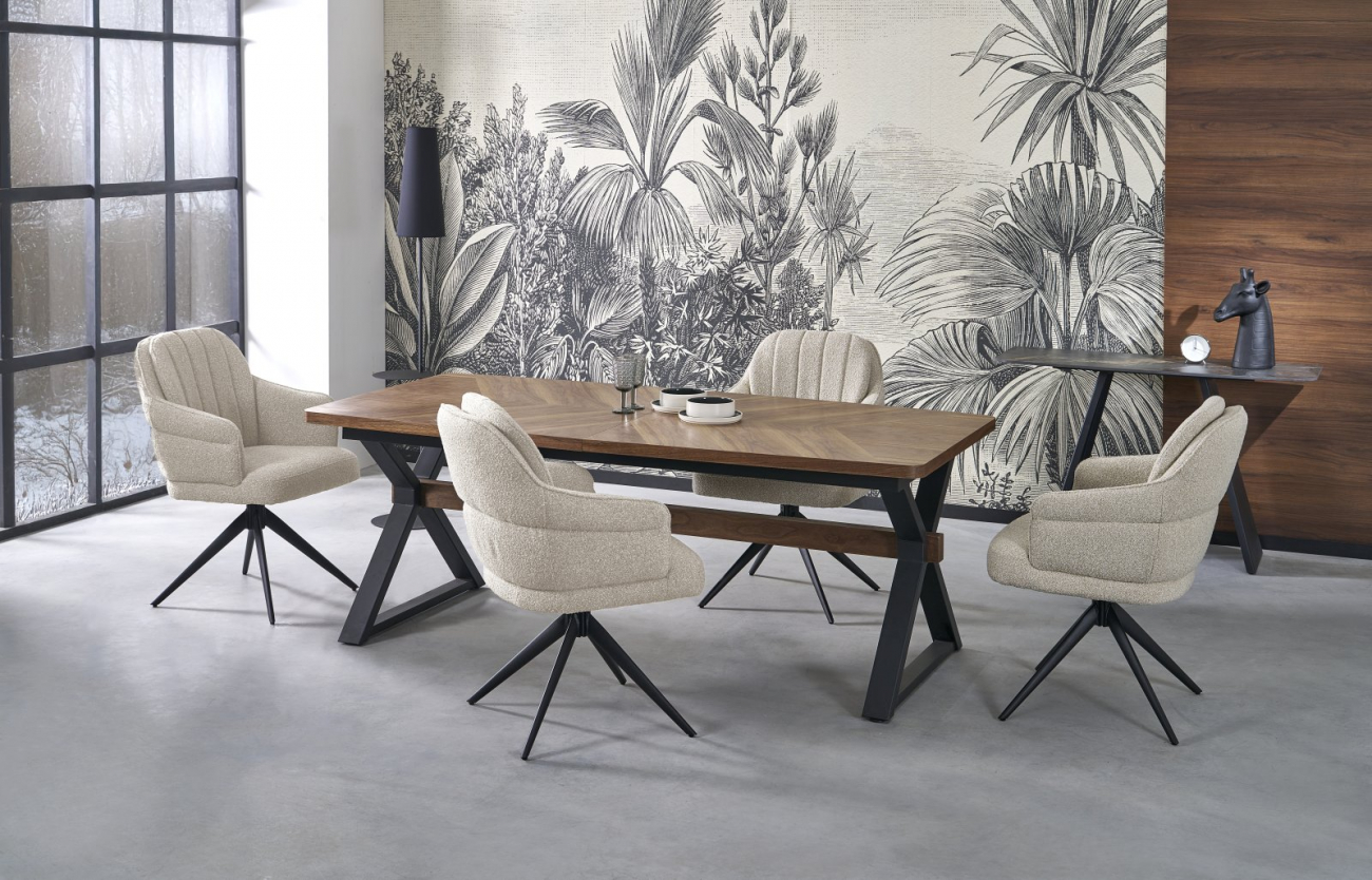 Tavolo da pranzo 'Baron' 200-350cm - Naturale/Nero