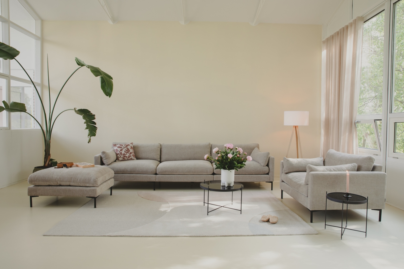 Tappeto in lana 'Dream' 160x230cm - Naturale/Rosa