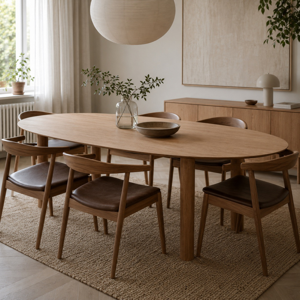 Tavolo da pranzo 'Uovo' 220x115cm - Naturale