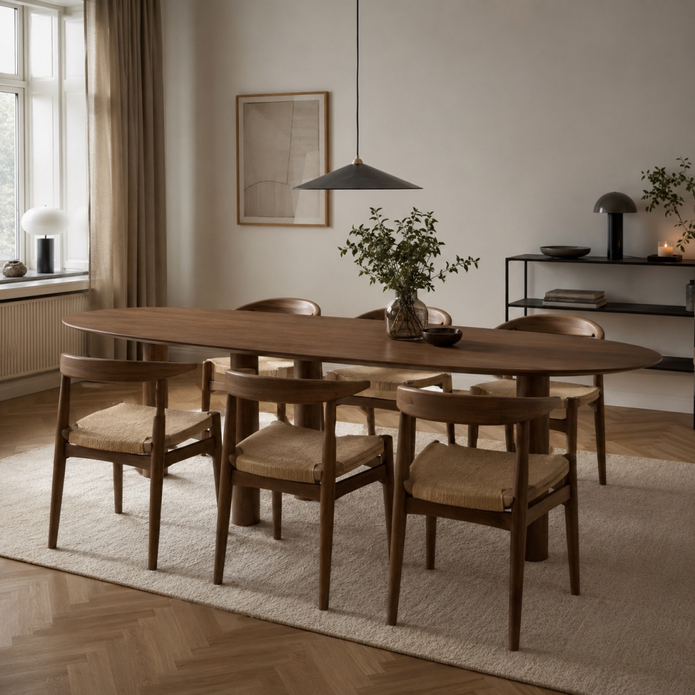 Tavolo da pranzo 'Uovo' 220x115cm - Noce