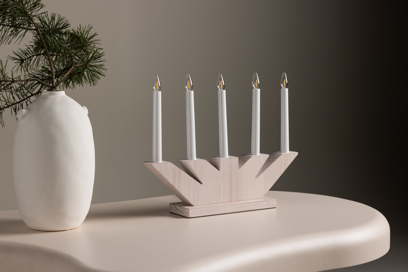 Candelabro dell'Avvento 'Katrineholm' - Bianco