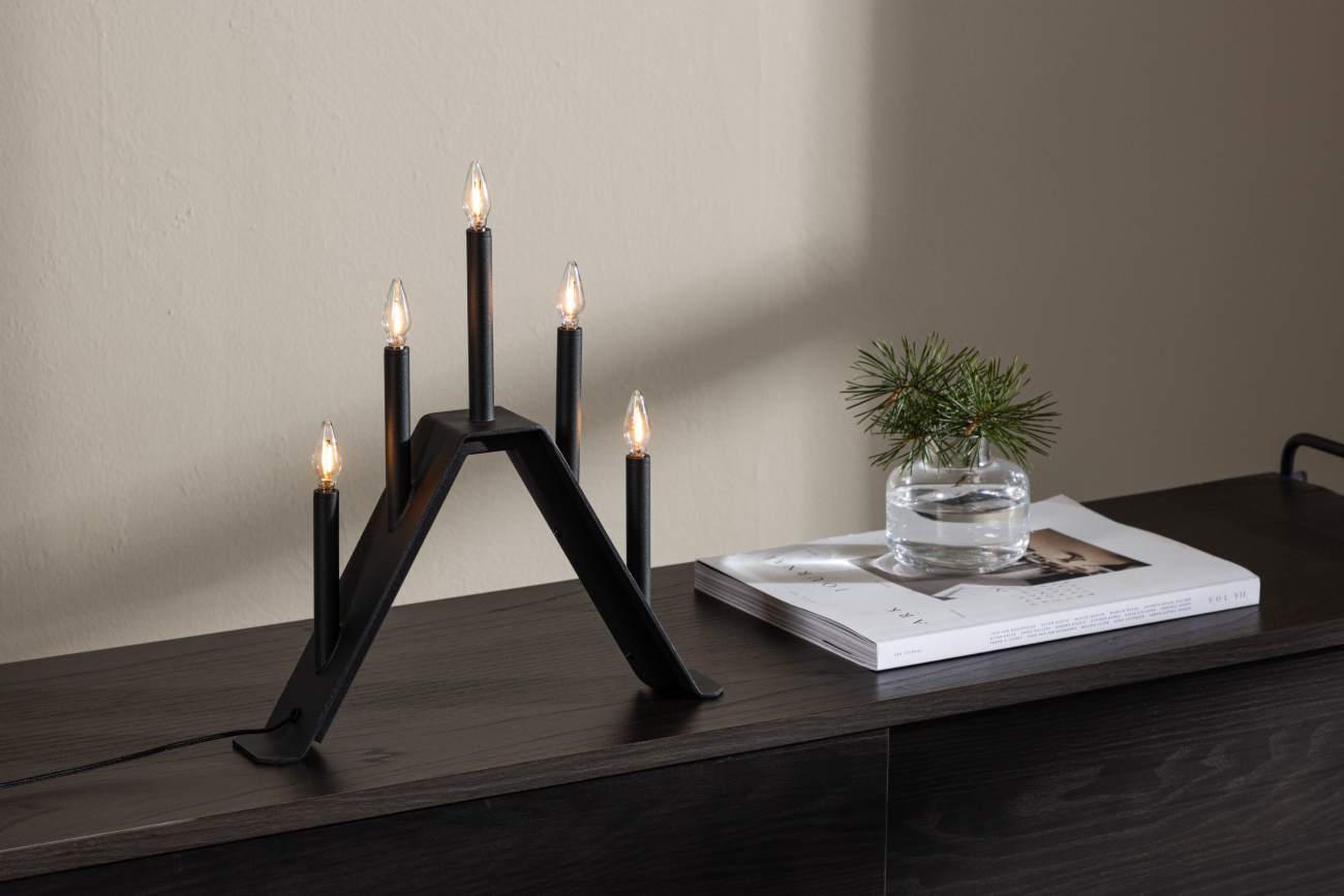 Candelabro dell'Avvento 'Norrlund' - Nero