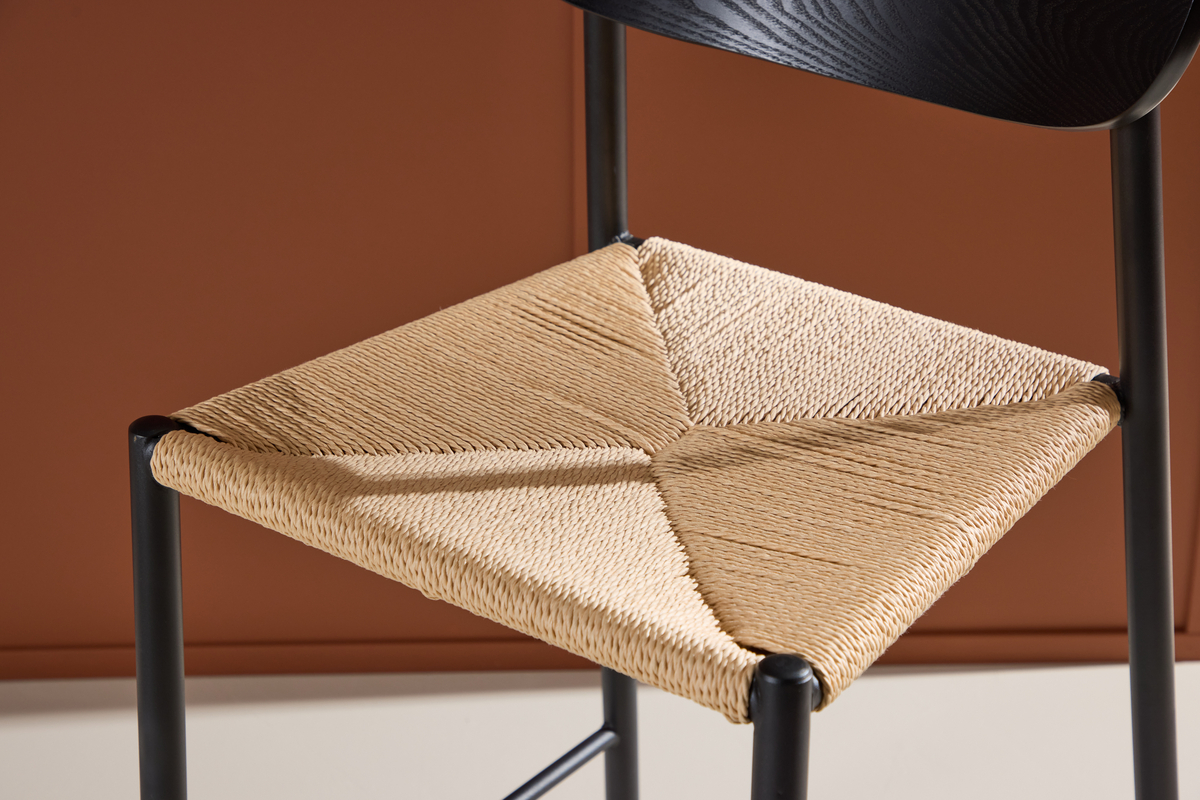 Sgabello 'Polly' - Nero/Beige