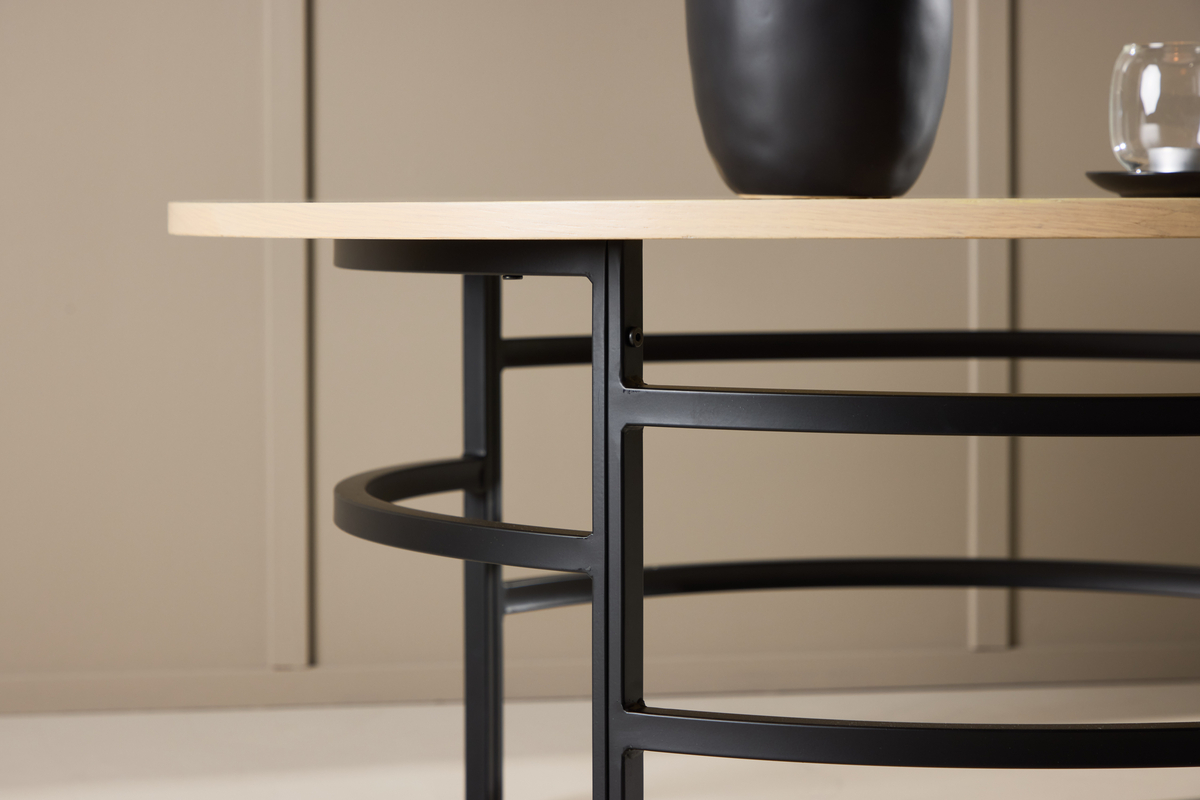 Tavolino 'Copenhagen' 100x43cm - Bianco pigmentato/Nero