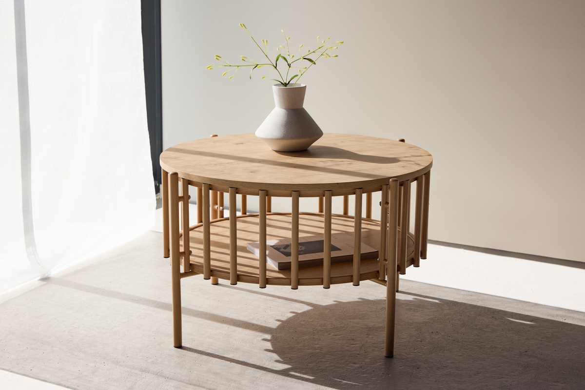 Tavolino 'Runvik' Rotondo 80cm - Naturale