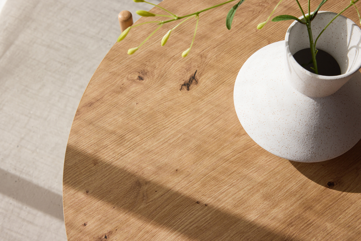 Tavolino 'Runvik' Rotondo 80cm - Naturale