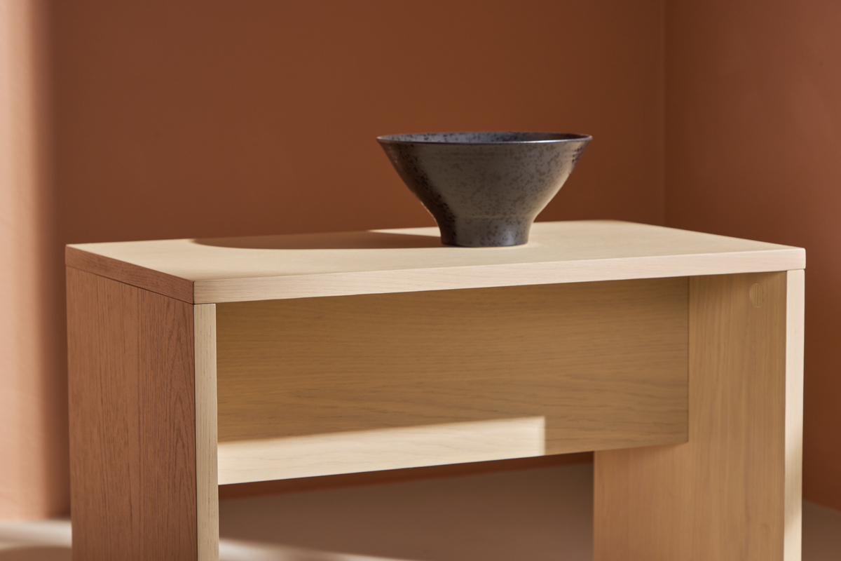 Tavolino 'Juni' 58x35cm - Bianco pigmentato