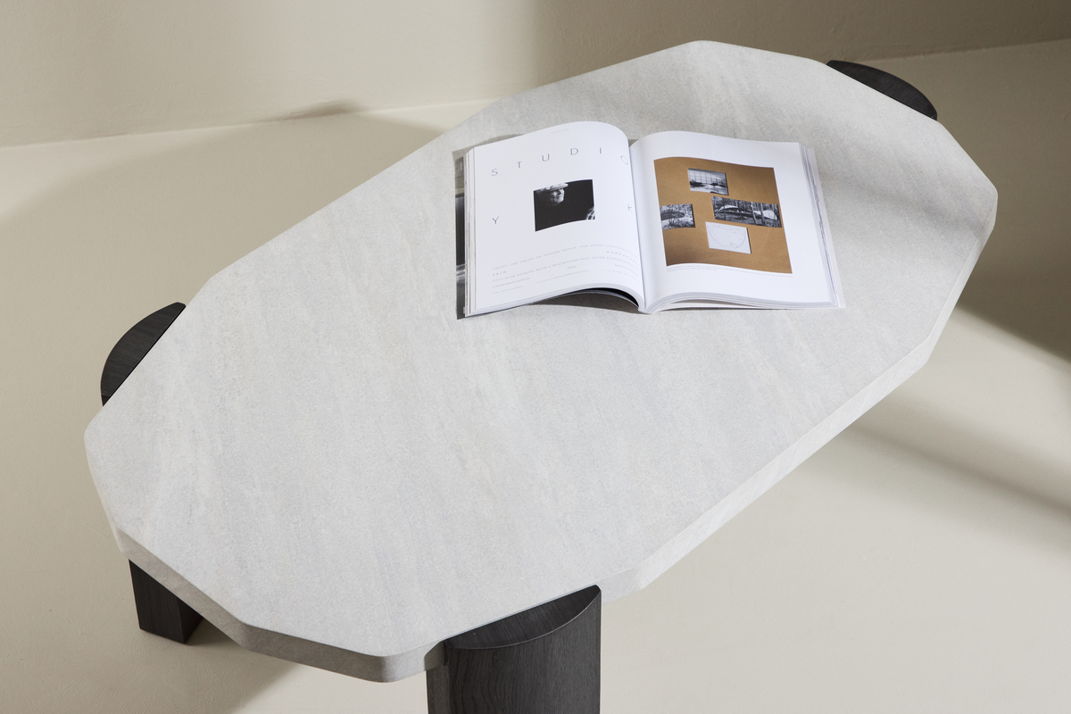 Tavolino 'Kres' 125x71cm - Beige/Nero