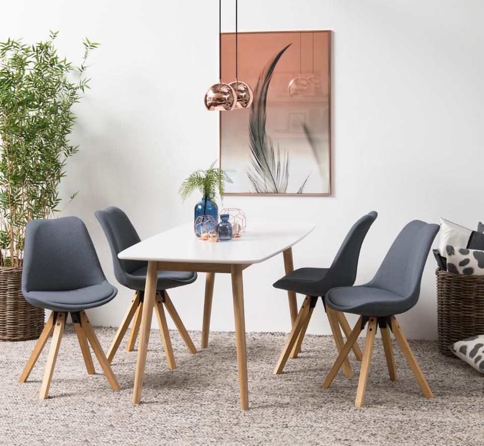 Sedia 'Lebrija' - Grigio scuro/Naturale