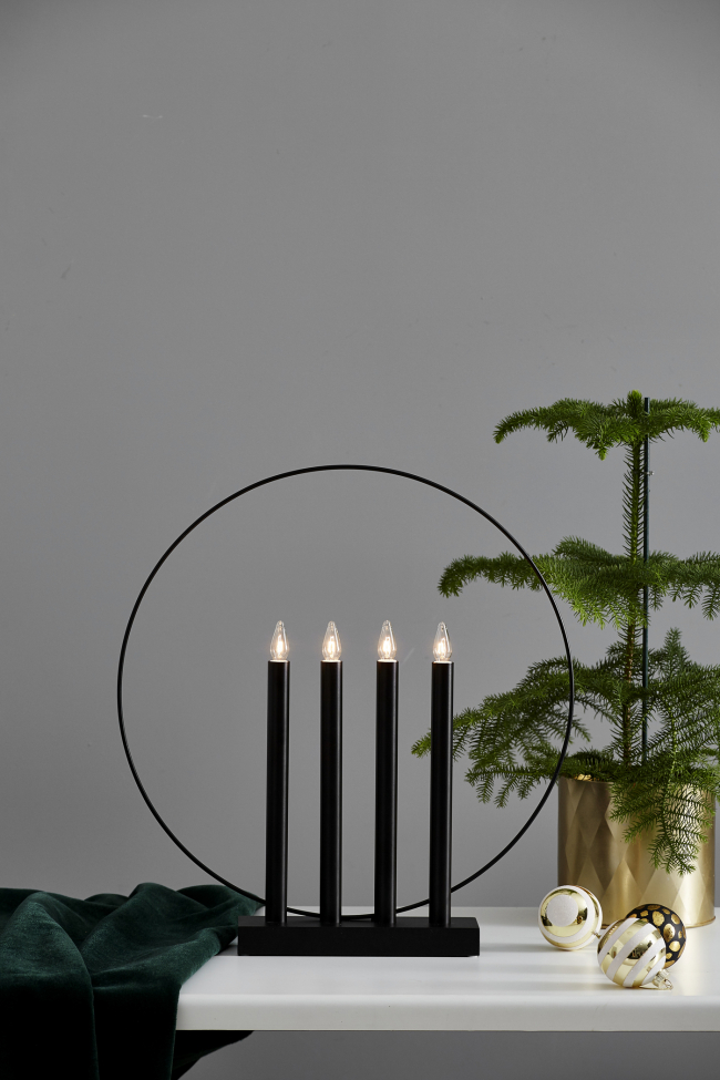 Candelabro dell'Avvento 'Glory' - Nero