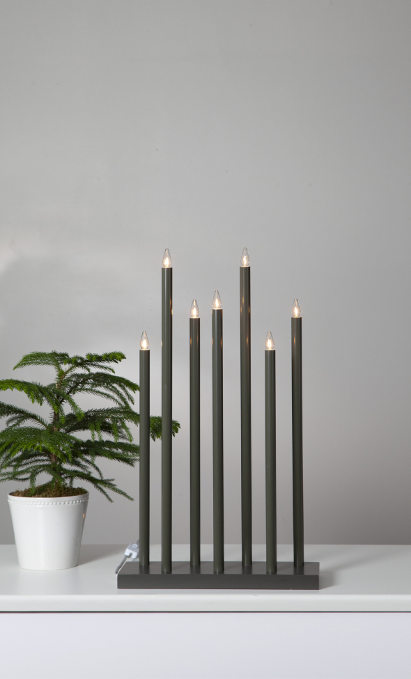 Candelabro d'Avvento 'Holy' 7 Lampade - Nero