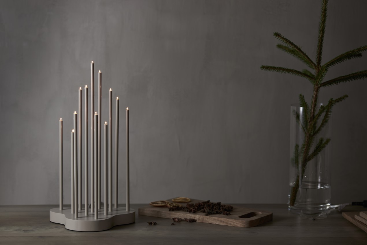 Candelabro d'Avvento 'Buzz' 43cm - Grigio