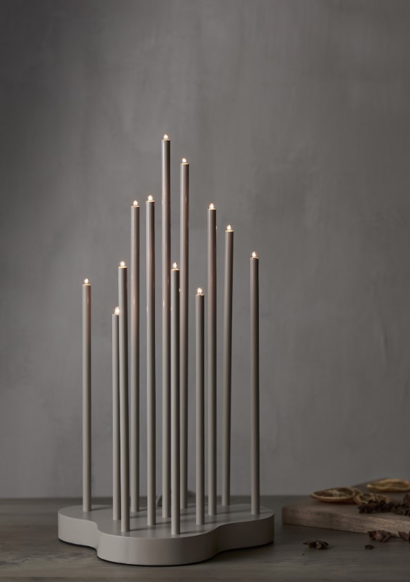 Candelabro d'Avvento 'Buzz' 43cm - Grigio